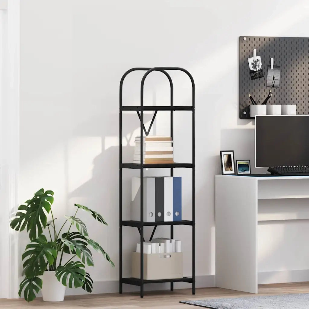 Libreria-Scaffale per Libri-Mobile di Stoccaggio Rovere Nero 40 x 30 x 146 cm Legno multistrato 351733