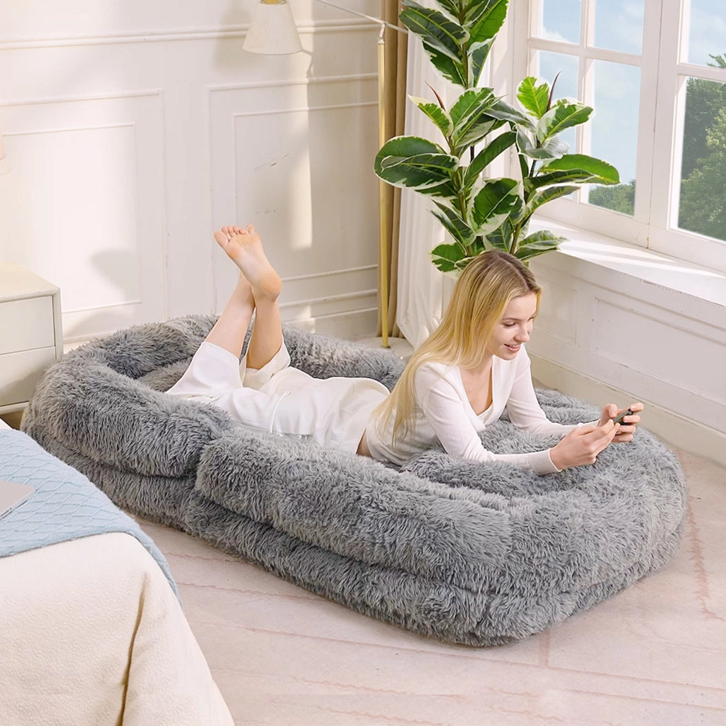 Poltrona da Gaming Reclinabile ¨C MINIMAL ¨C Grigio Chiaro, Peluche, 5 Posizioni