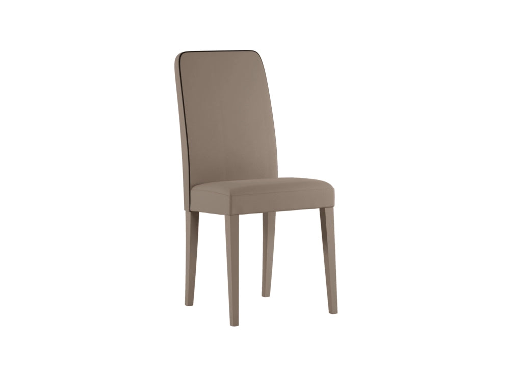 Sedia Anita in Similpelle Beige con Gambe in Legno di Faggio Laccato, Design Moderno ed Elegante per Interni - Ombrellificio
