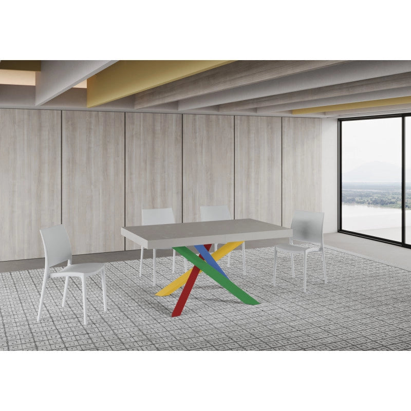 Tavolo allungabile 160/420x90 cm Volantis Premium telaio Multicolore 4/B - Cashmere
