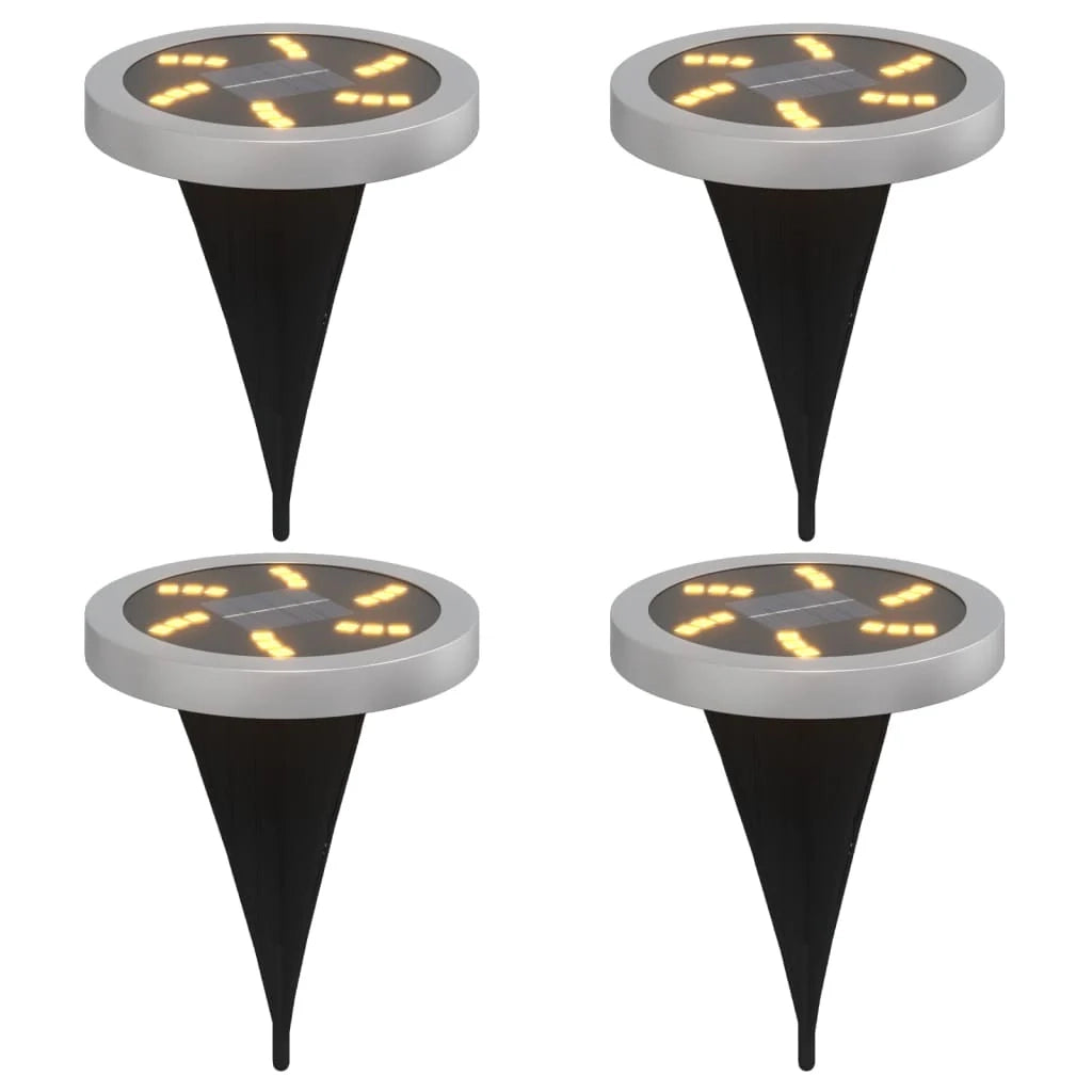 Set di 4 luci solari da giardino multifunzionali per esterni 11 x 13 cm design moderno plastica nera 02_0056669