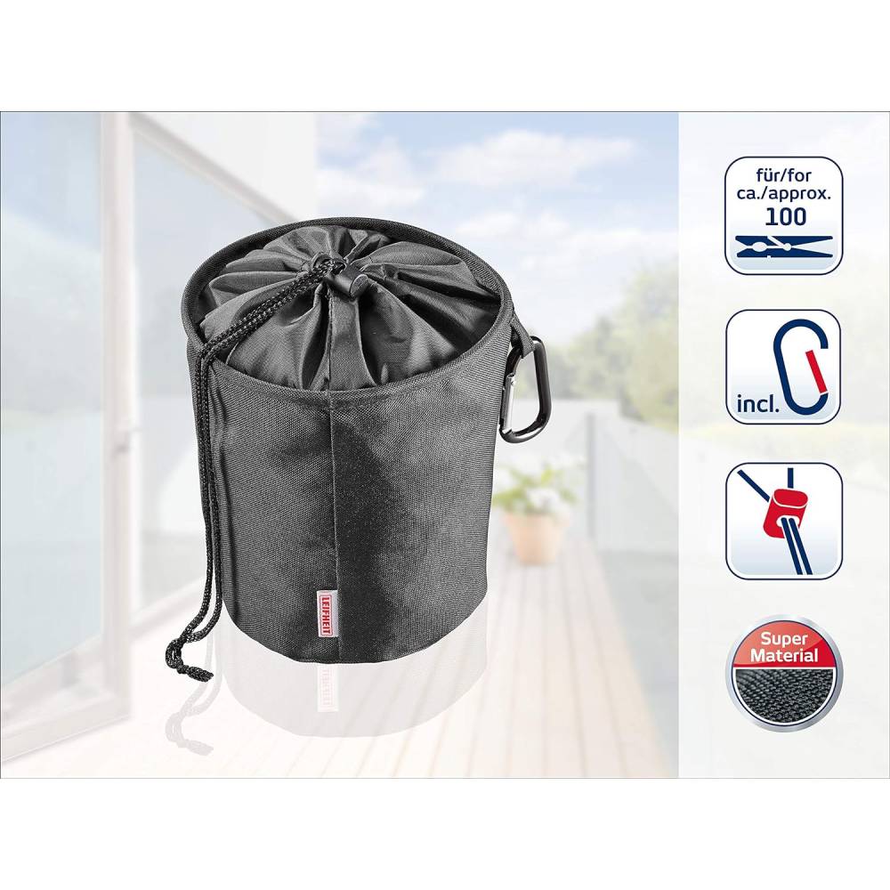 Sacchetto per Mollette Bucato Cestino Nero Leifheit