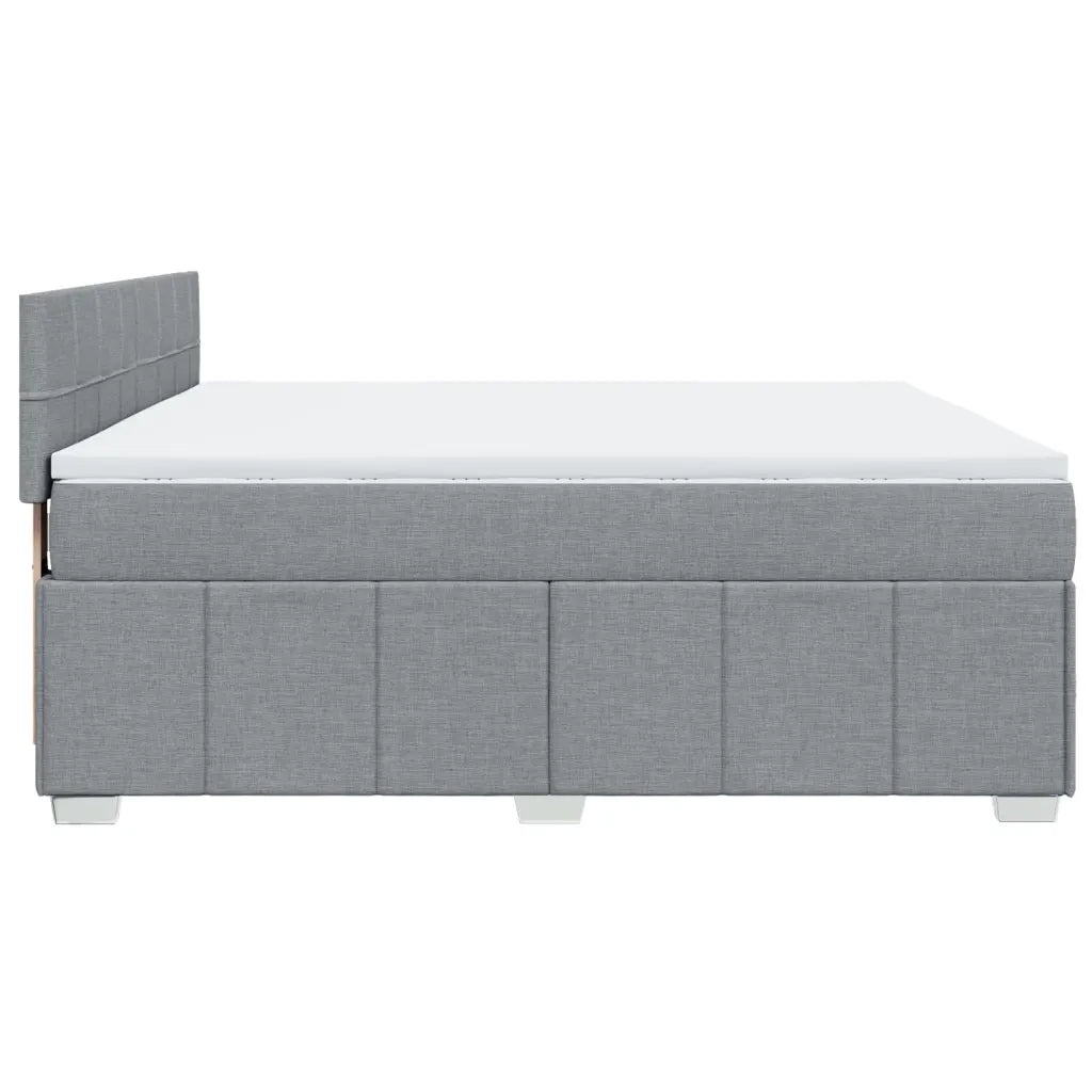 Giroletto a Molle con Materasso Grigio Chiaro180x200 cm Tessuto