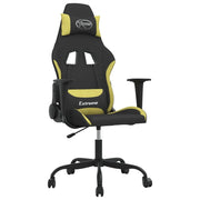 Sedia da Gaming | Sedia da e-sports Nero e Verde Chiaro in Tessuto