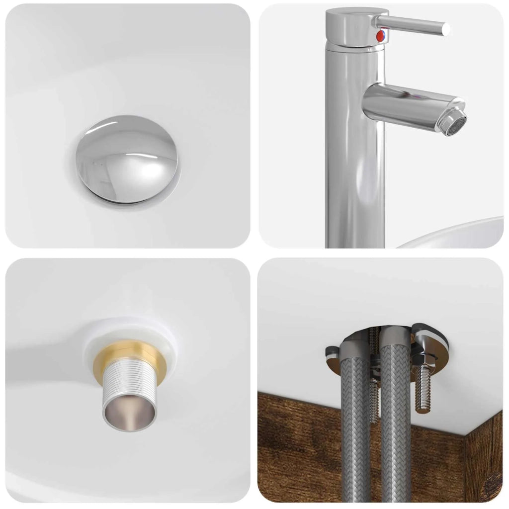 Set di mobili per il bagno 2 pz Rovere Fumo 3404079