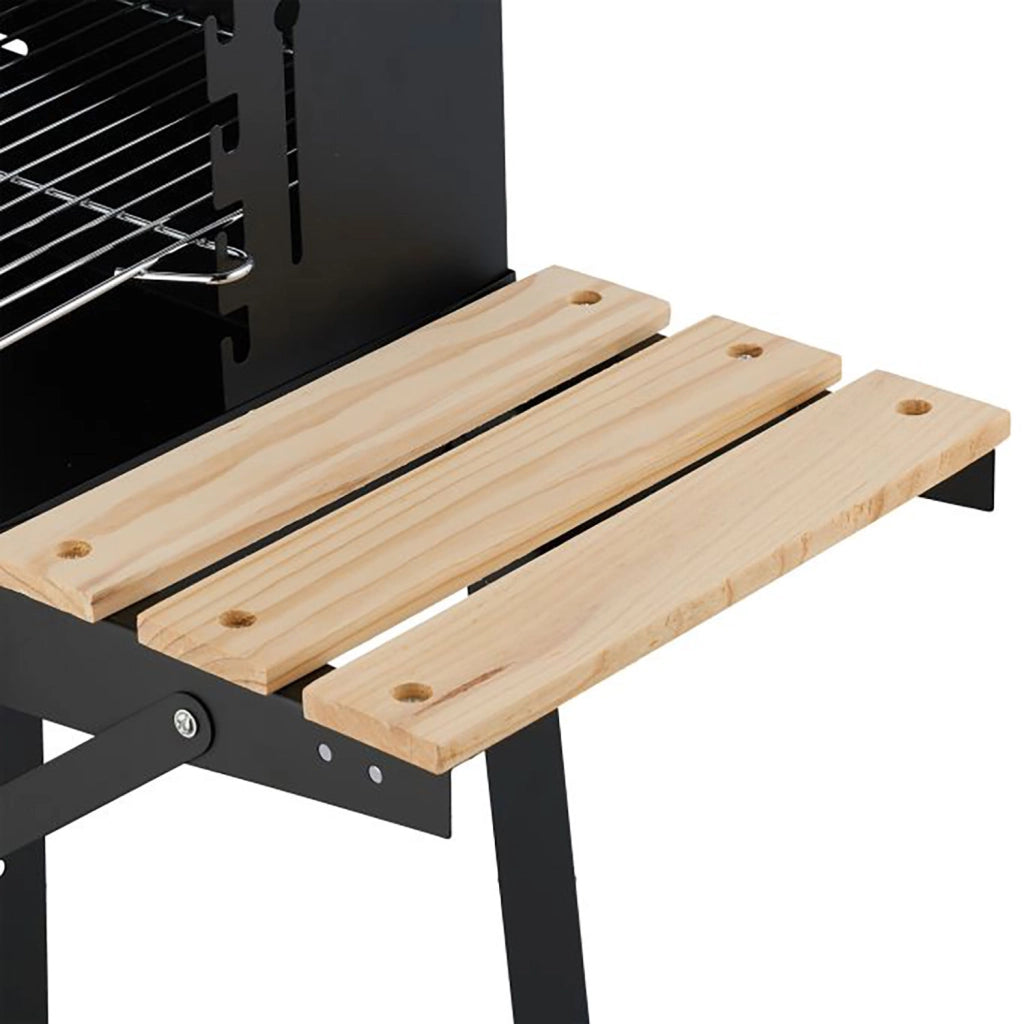 Barbecue a Carbone Sebastian 87x42x82 cm con Griglia in Acciaio Inox e Coperchio Nero