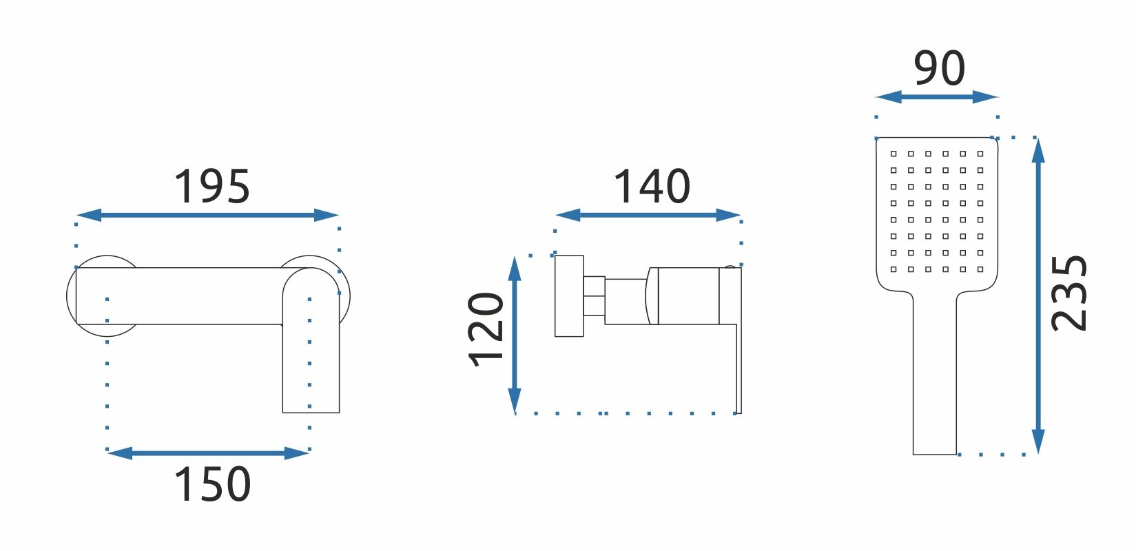 Rubinetto Doccia Rea Storm Gold