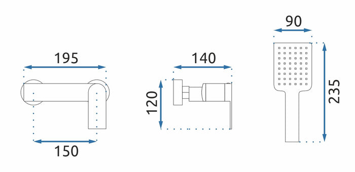 Rubinetto Doccia Rea Storm Gold