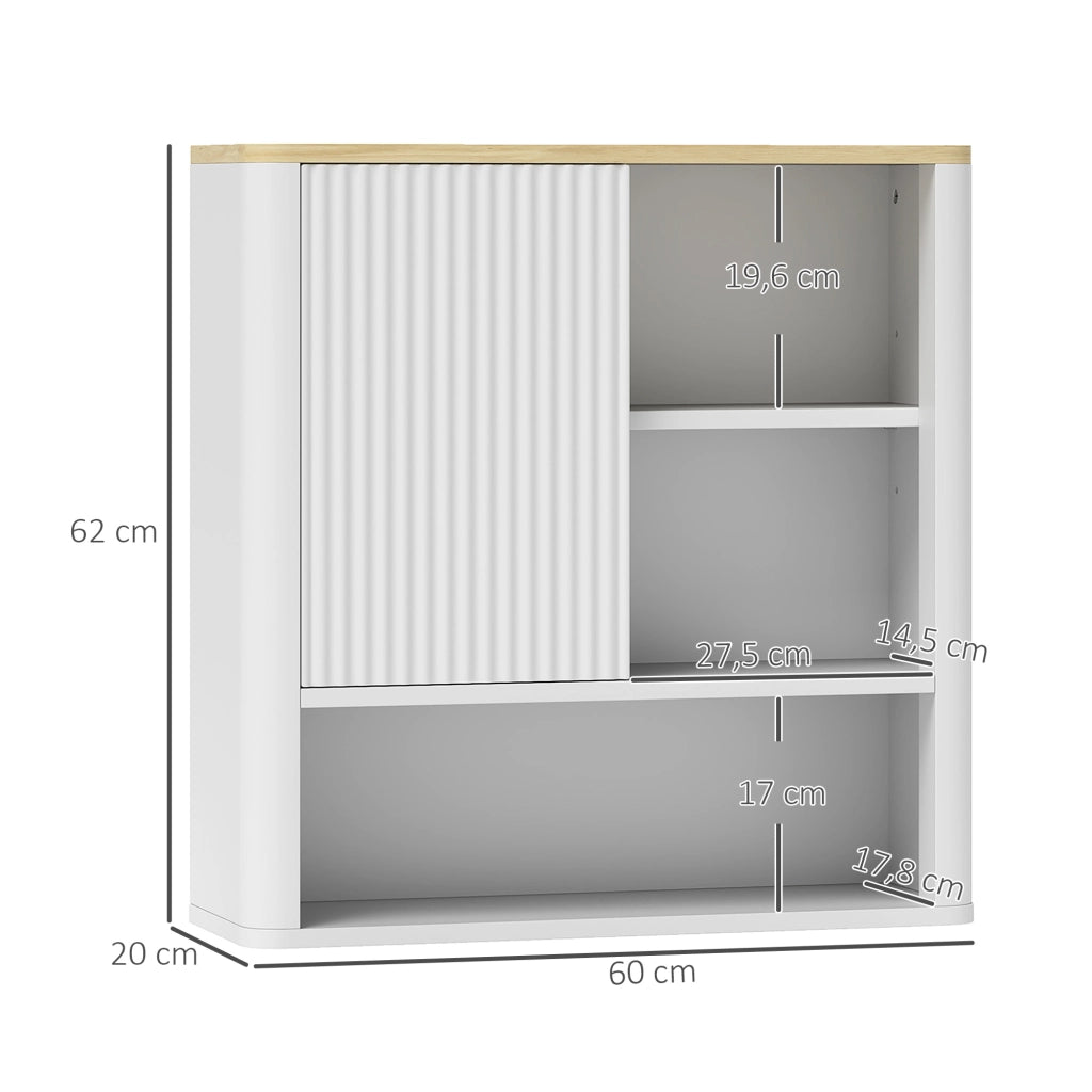 Mobile Bagno Sospeso a Parete ¨C Xylo ¨C Bianco con Anta Scorrevole 60x20x62 cm