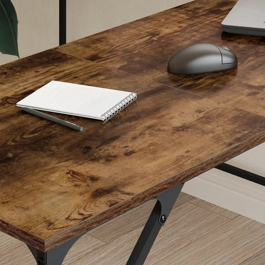 Scrivania Rovere Fumo 149x149x75 cm in Legno Multistrato 837584