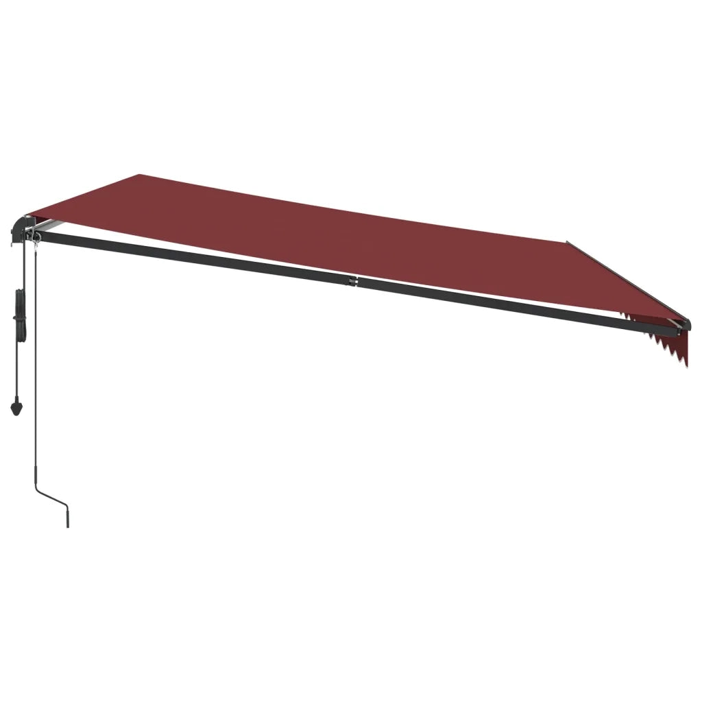Tenda da Sole Retrattile Automatica con LED Bordò 500x350 cm 3215009