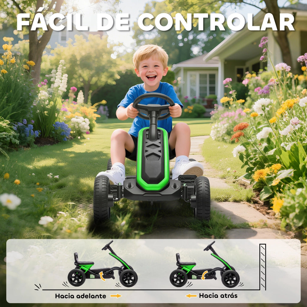 Pedal Car con Ruote Antiscivolo in EVA ¨C zephmum ¨C Verde per Bambini 2-5 Anni
