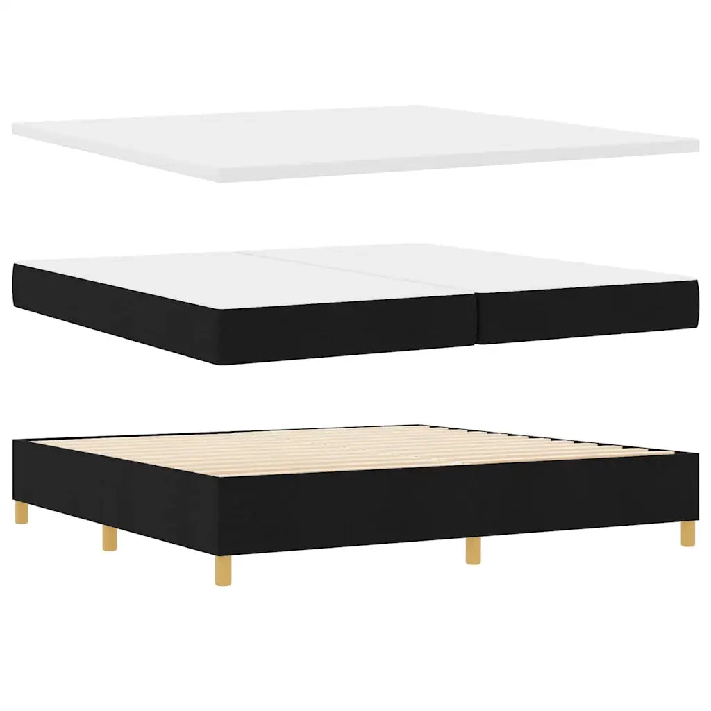 vidaXL Letto a Molle con materasso Nero 200 x 200 cm Tessuto