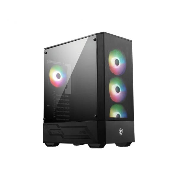 MSI MAG Forge 112R e' uno case mid-tower dotato di pannello in vetro temperato e ventole pre-installate ARGB.