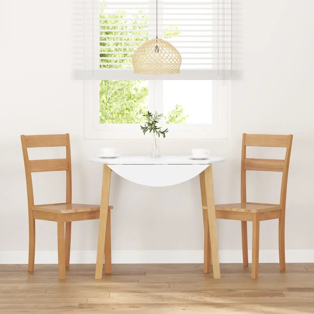Sedie da Pranzo 2 pz | Sedie da cucina Naturale in Legno Massello di Hevea