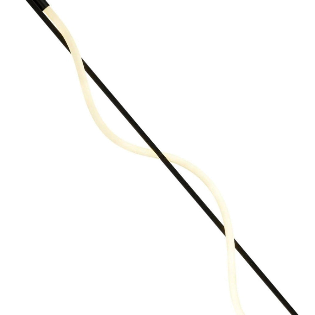 Piantana Industrial Serpente Acciaio Bianco Policarbonato Nero Led 20W 2700K