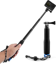 Maniglia per Selfie - Asta per Selfie - Maniglia per Selfie Universale - Maniglia per Selfie XL Universale - Estendibile fino a 95cm - Adatto per diverse Azione Camicere - Maniglie per Selfie - Impermeabile - Nero