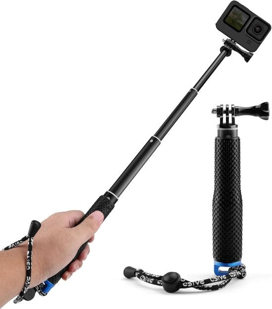 Maniglia per Selfie - Asta per Selfie - Maniglia per Selfie Universale - Maniglia per Selfie XL Universale - Estendibile fino a 95cm - Adatto per diverse Azione Camicere - Maniglie per Selfie - Impermeabile - Nero