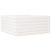 Fioriera rialzata per piante fiori terrazza giardino 50 x 50 x 23 cm legno di pino massiccio bianco 02_0037629
