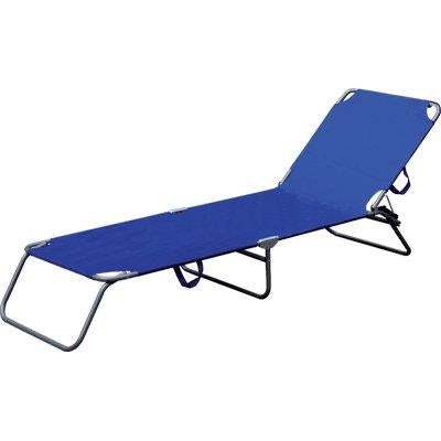 LETTINO SAND DOMUS  ACCIAIO/POLY BLU CM 58X190 H.CM 27