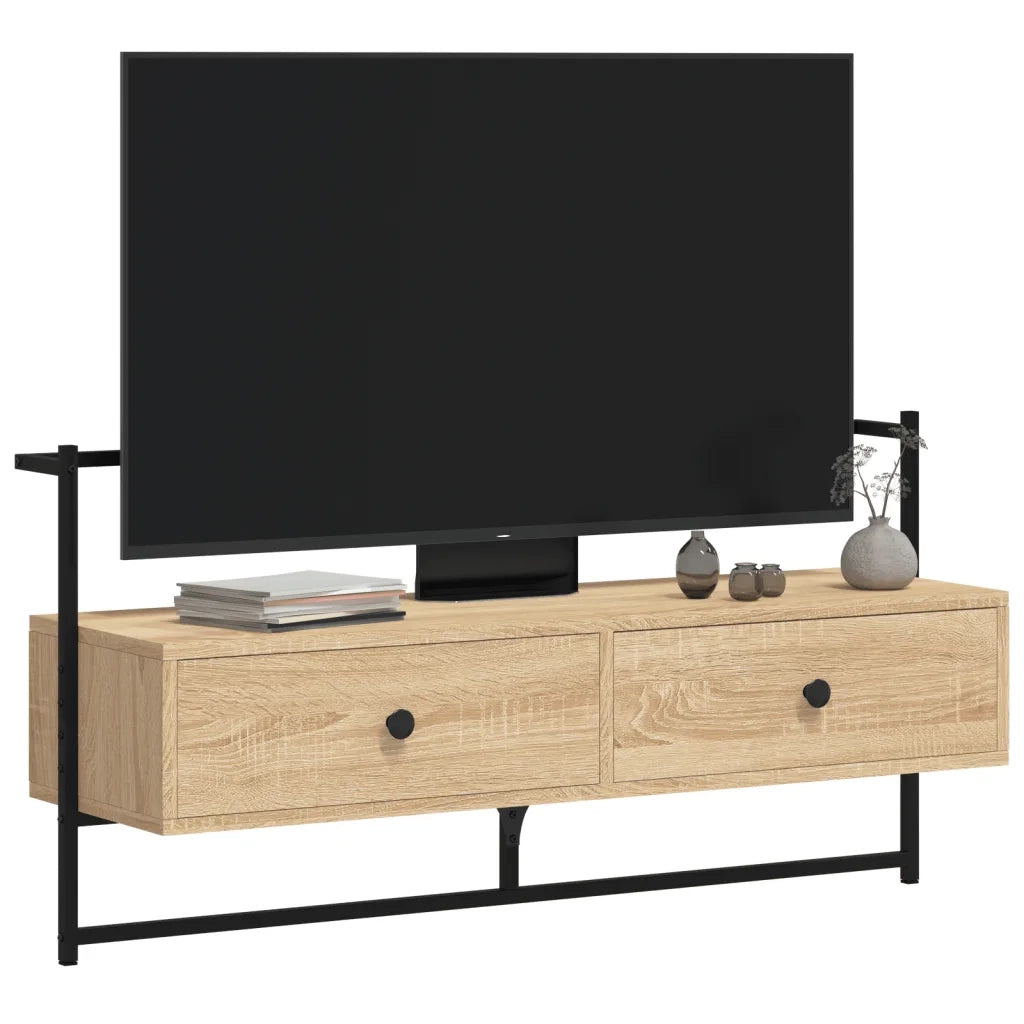 Mobile TV a Muro Rovere Sonoma 100,5x30x51 cm Legno Multistrato 833459