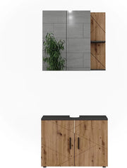 Mobile lavabo Irma, Antracite/Artisan, 2 parti