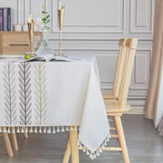 Tela da tavolo, rettangolare, lavabile, cotone, lino, tovaglie da tavolo, 140 x 220 cm, per la casa, cucina, decorazione da tavolo, 140 x 220 cm