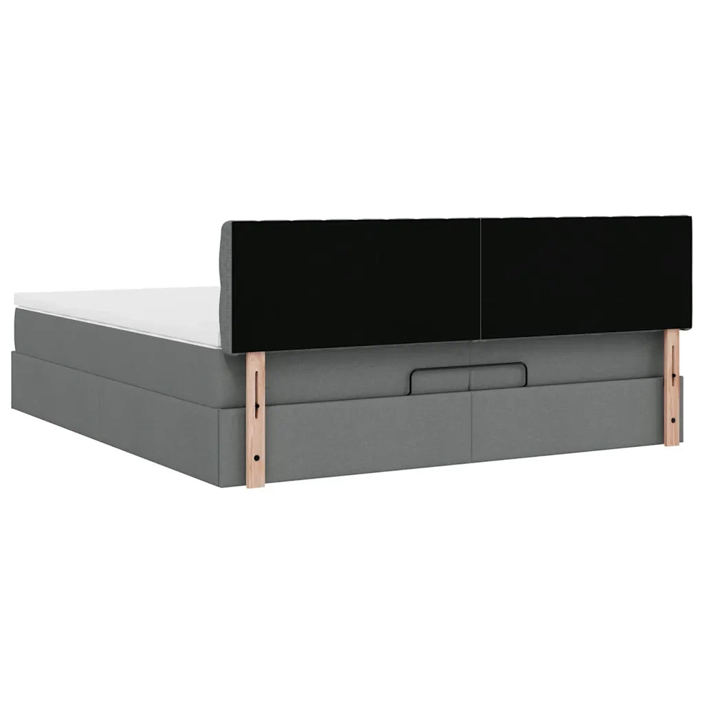 Struttura Letto Pouf con Materassi 200x200 cm in Tessuto 3312417
