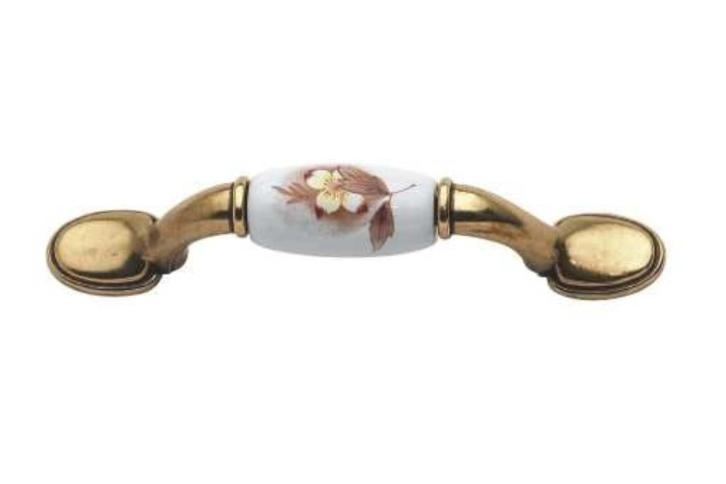 Maniglia In Porcellana 74 Mm Fiore Pezzi 1 - Masidef