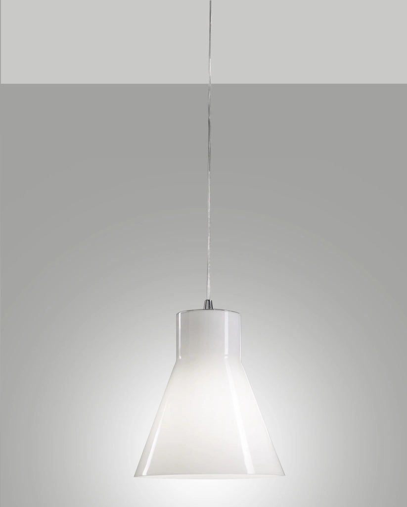 Diana Lampada a Sospensione in Metallo e Vetro Soffiato Finitura Cromo Design Elegante Attacco E27 230V Classe 2 Codice 2753-45-138