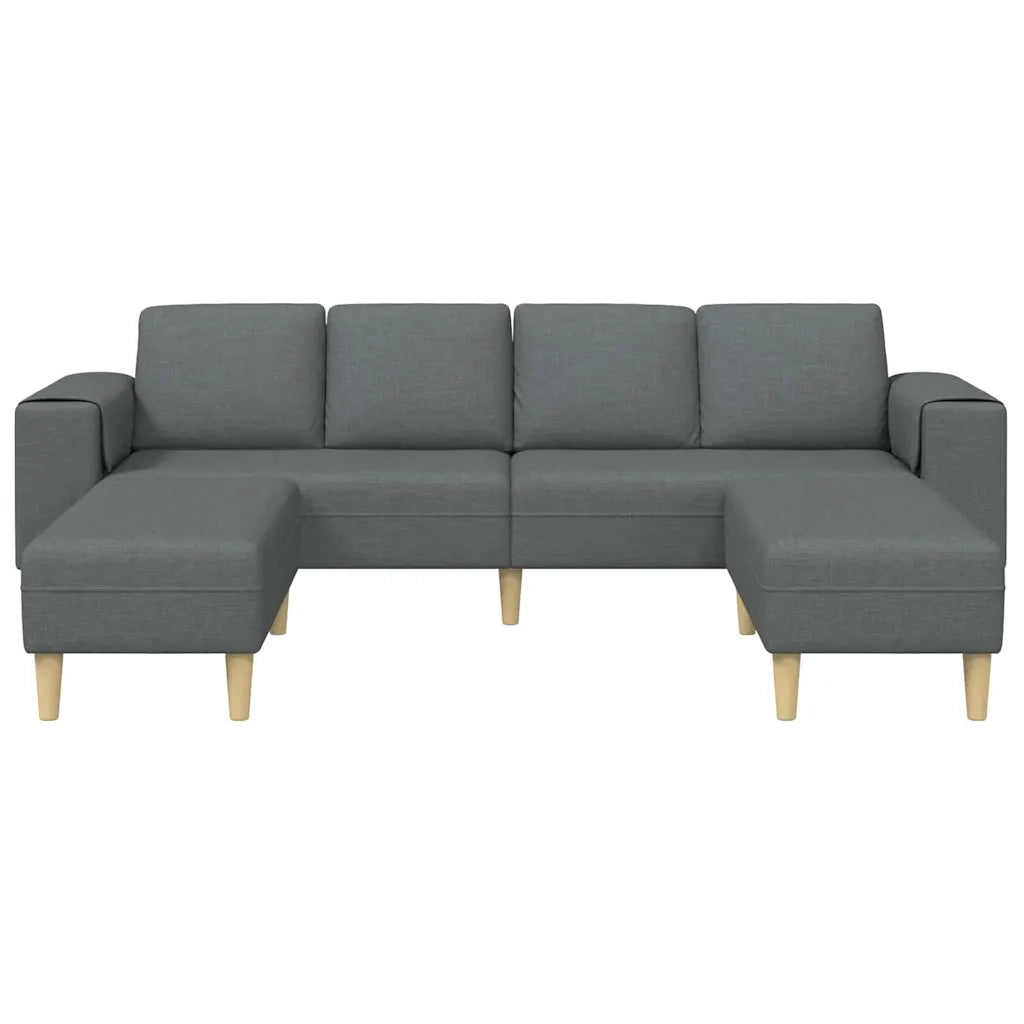 Set di divani 3 pcs Grigio scuro Tessuto