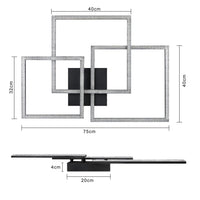 ZMH Lampada da soffitto LED glamour cristallo nero design modulare 82W per interni