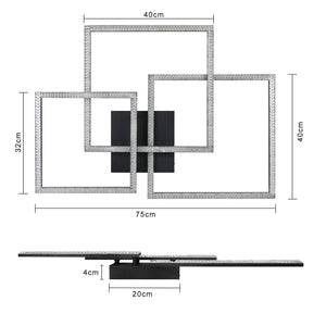 ZMH Lampada da soffitto LED glamour cristallo nero design modulare 82W per interni