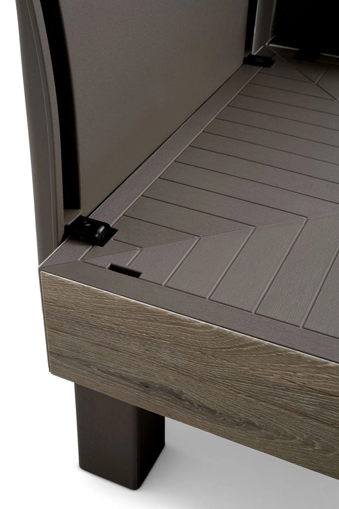 Seduta Modulare Keter Elements con Schienale e Cuscino Verde Muschio 65x74x80 cm Effetto Legno Ashwood e Cappuccino