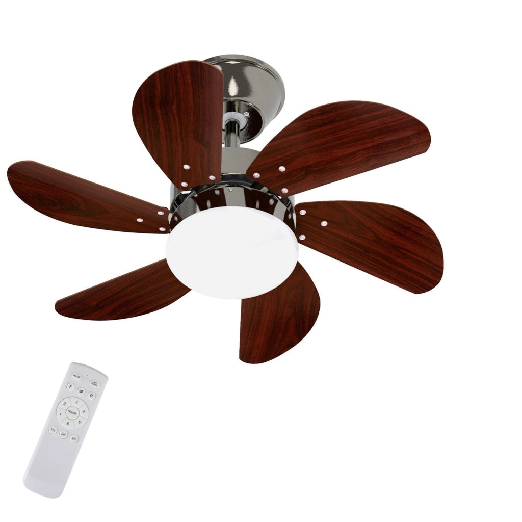 ZMH Ventilatore a Soffitto con Luce e Telecomando 6 Pale 75cm Silenzioso Timer per Camera da Letto Senza Lampadina