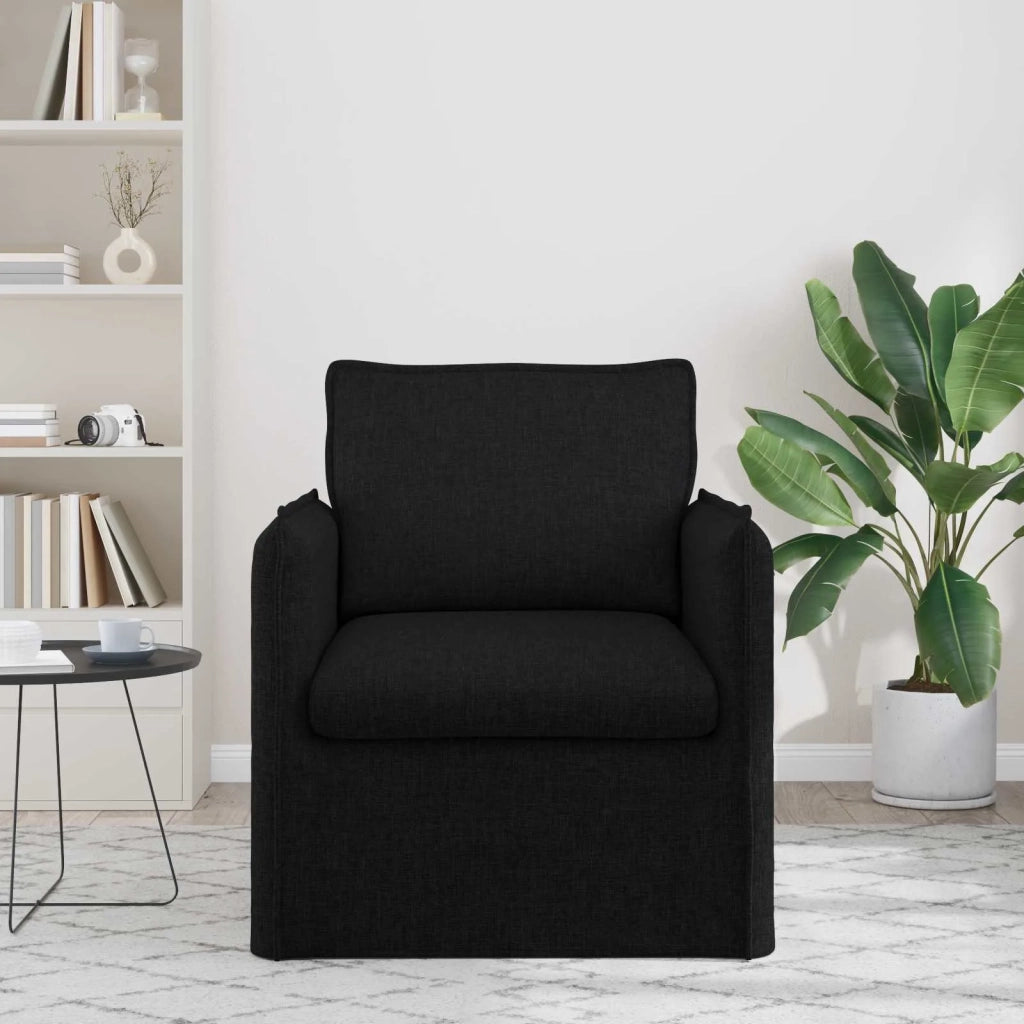 Divano Nero 195 x 82 x 85 cm Tessuto