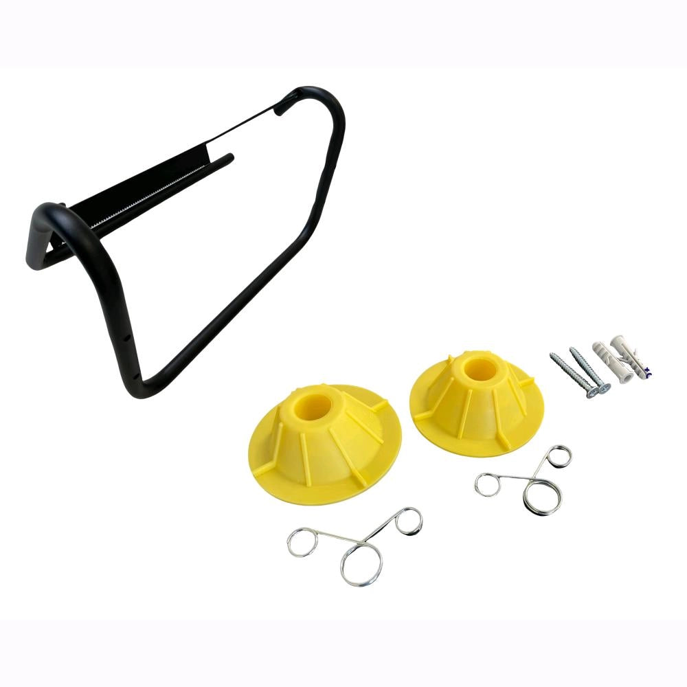 Dispenser Portarotolo da Parete industriale in acciaio NERO + Rotolo Carta OMAGGIO