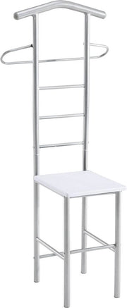 Raccoglitore di abiti in alluminio bianco - 121 cm armadio con attaccapanni per pantaloni