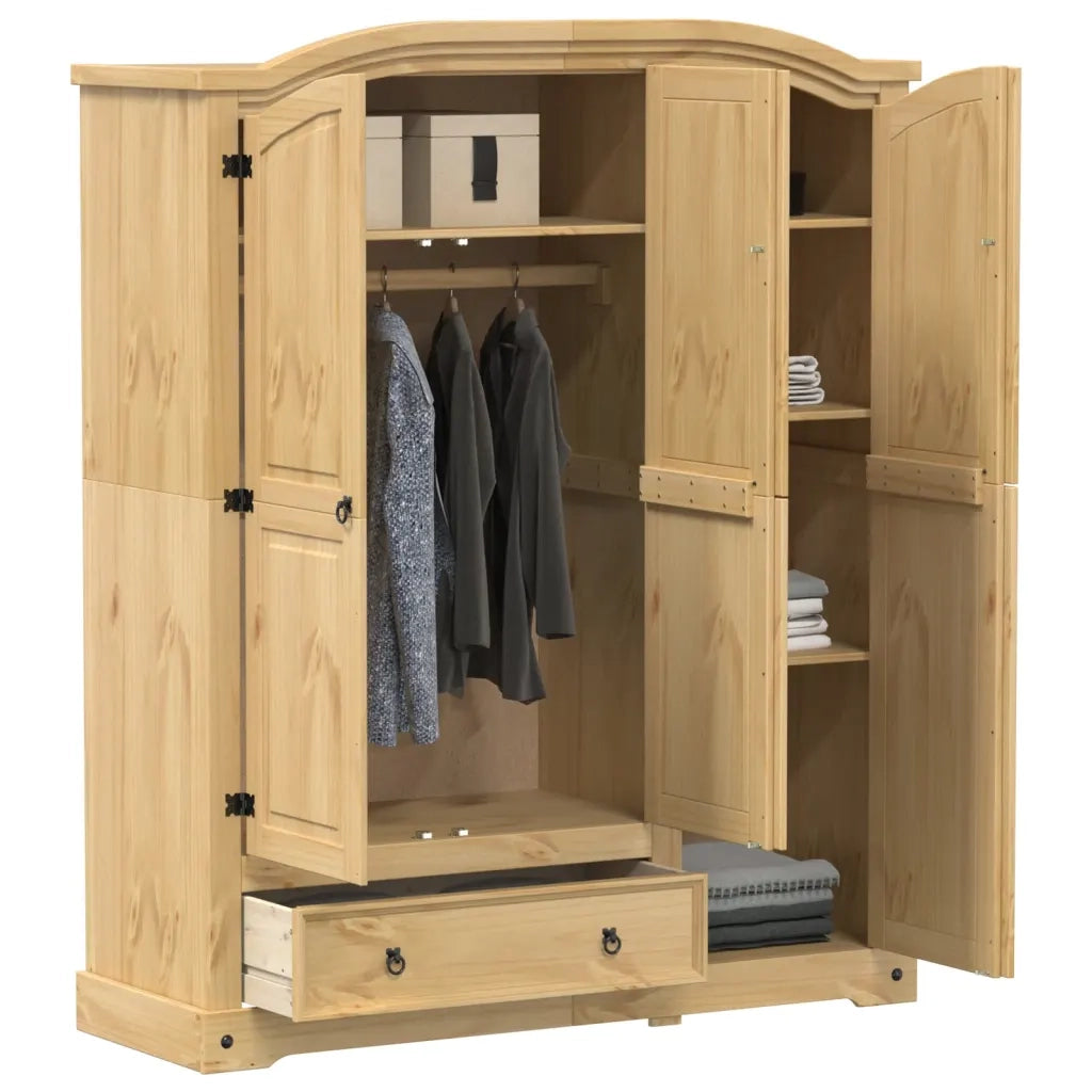 Armadio Corona 151,5x52x186 cm in Legno Massello di Pino 4012160