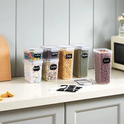 Bacche a Secco per Cucina con Tasche Universali, Organizzatore per Contenitori con Pennello per Etichette per Avena, Zucchero e Alimenti Secchi in Cassetto di Cucina per Ordinare