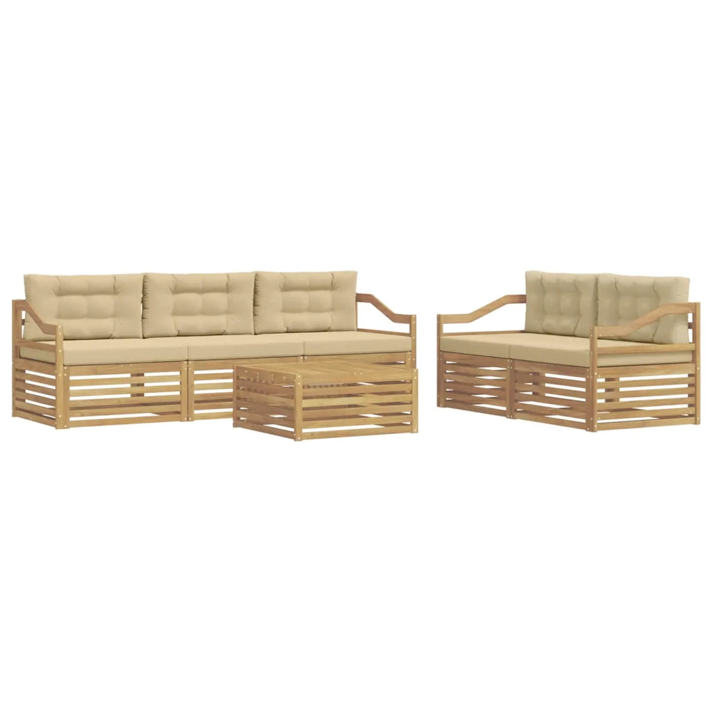 Set di divani da esterno 6 pz Bianco e Beige 3390063