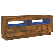 Mobile TV multimediale scaffale TV credenza mobile TV per sala da pranzo soggiorno camera da letto con luci a LED rovere affumicato 100 x 35 x 40 cm marrone 02_0026712