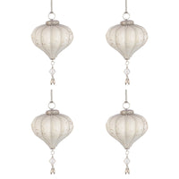 Palline Natale in Vetro Bianco a Trottola Pendaglio Swarovski Valiant Diametro: 125 mm