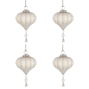 Palline Natale in Vetro Bianco a Trottola Pendaglio Swarovski Valiant Diametro: 125 mm