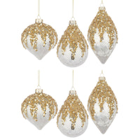 Palline di Natale in Vetro Pendaglio con Piallettes Oro Prize