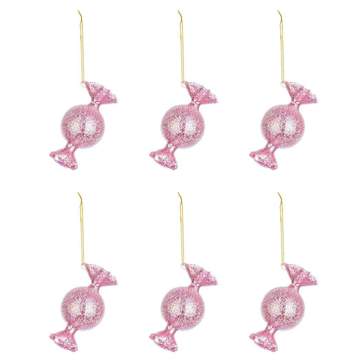Pallina di Natale a Forma di Caramella in Vetro Toffee Colore: Rosa