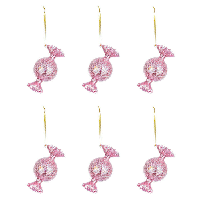 Pallina di Natale a Forma di Caramella in Vetro Toffee Colore: Rosa