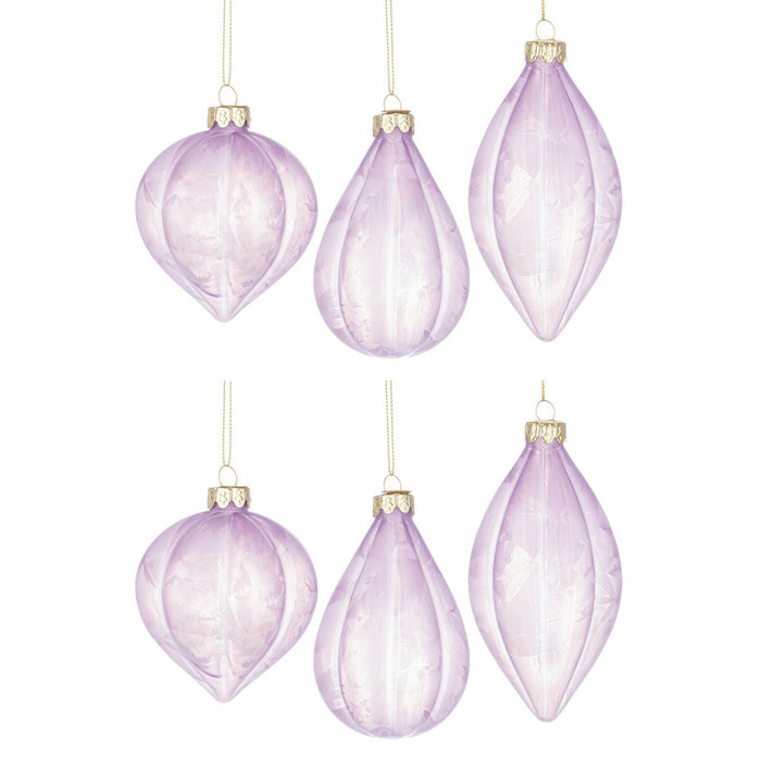 Pendaglio Albero di Natale in Vetro Lilla Elegante Sanity