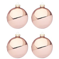 Palline di Natale in Vetro Rosa Lucido Addobbi Albero Diametro: 100 mm