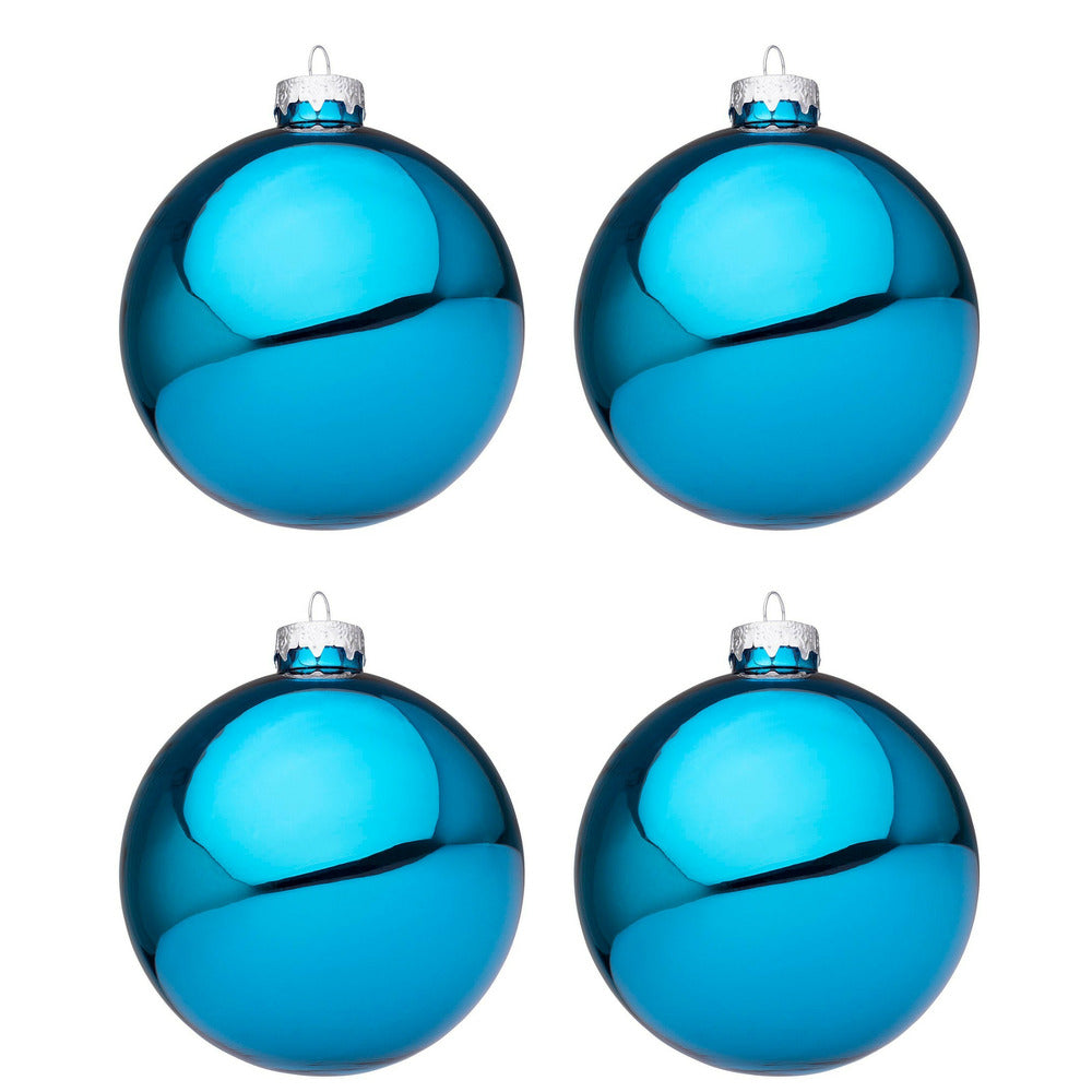 Palline di Natale Blu Oceano Lucido in Vetro Bizzotto Diametro: 100 mm